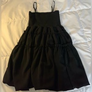 Spaghetti Strap Plain Mini A-line Dress